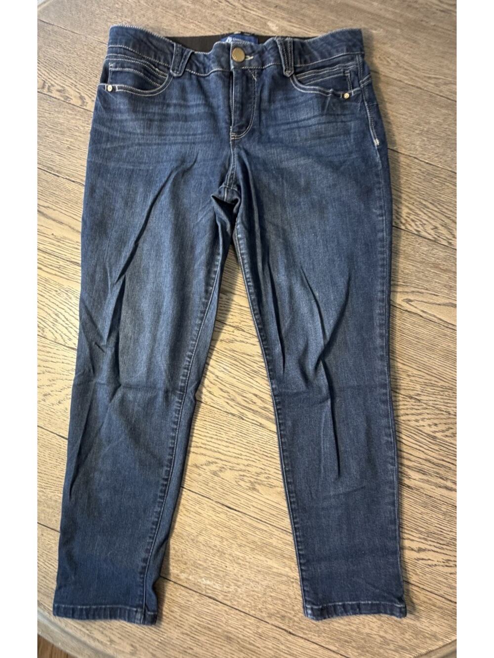 Democracy Jeans Womens 12 Blue Ab Solution Ankle Mid Rise Stretch Denim